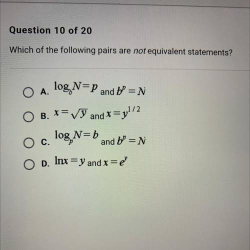 Which of the following pairs are not equivalent statements?