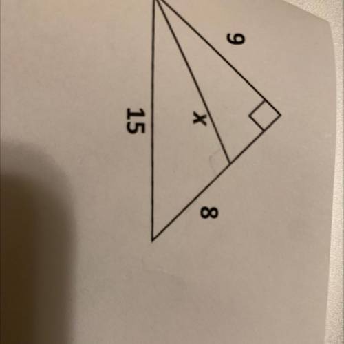 Solve the triangle for x.
