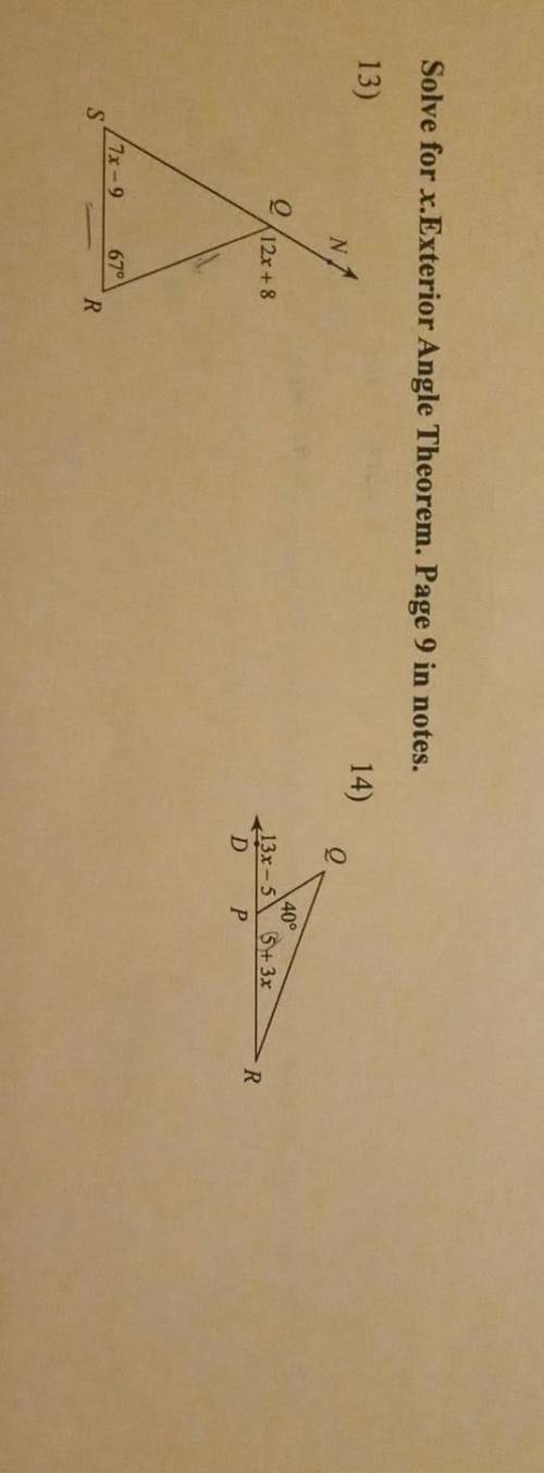 Solve for X exterior Angle Theorem ayuda help