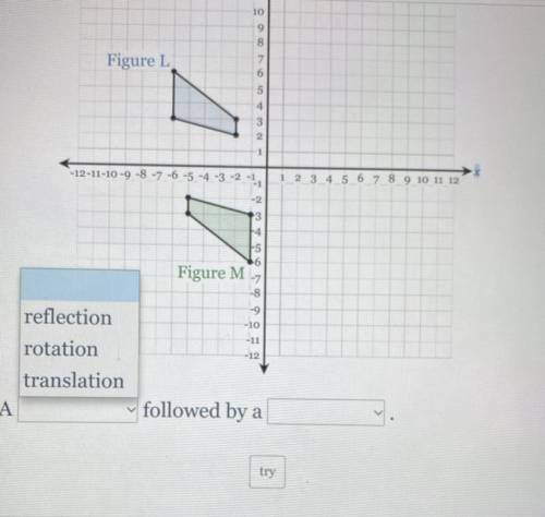 Determine a series of transformations that would map figure L onto figure M
