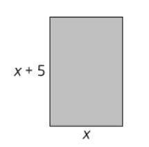 A rectangle has dimensions x and x + 5. Determine the value of x that gives the rectangle an area o