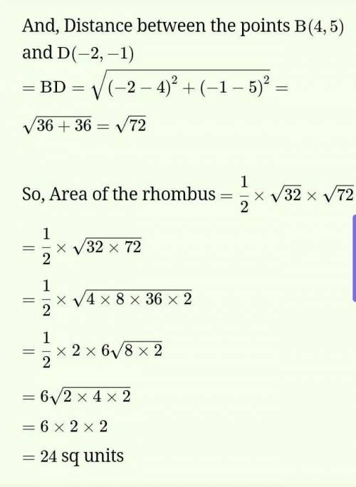 Find the area of quadrilateral with vertices at points (3,0)(4,5)(-1,4)(-2,-1)