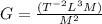 G=\frac{(T^{-2}L^{3} M) }{M^{2} }