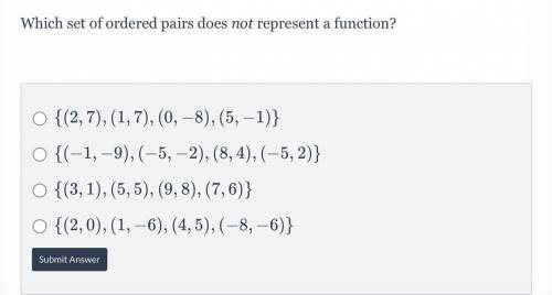 Which set of ordered pairs does not represent a function?