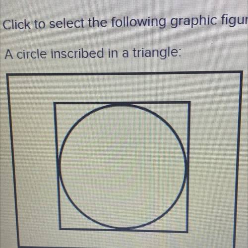 Click to select the following graphic figure.
A circle inscribed in a triangle:
a