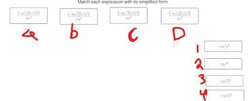 Dividing monomials - the quotient rule 
To answer write the number and letter