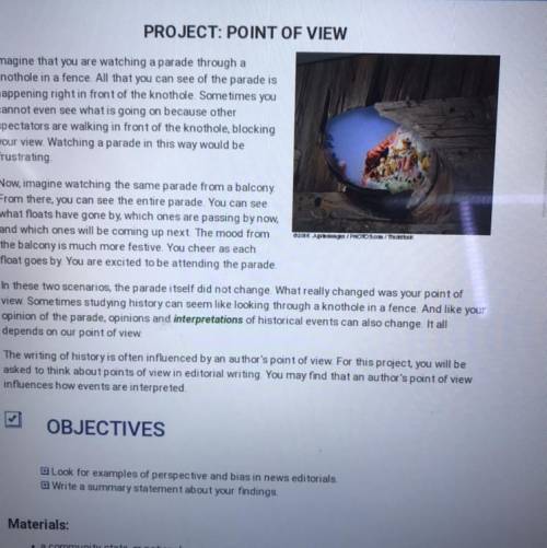 Submit your Point of View project below.
