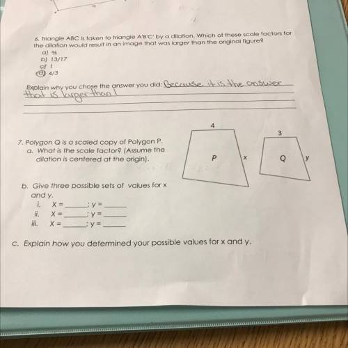 Please help me with this geometry ~ scale factor and dialationa