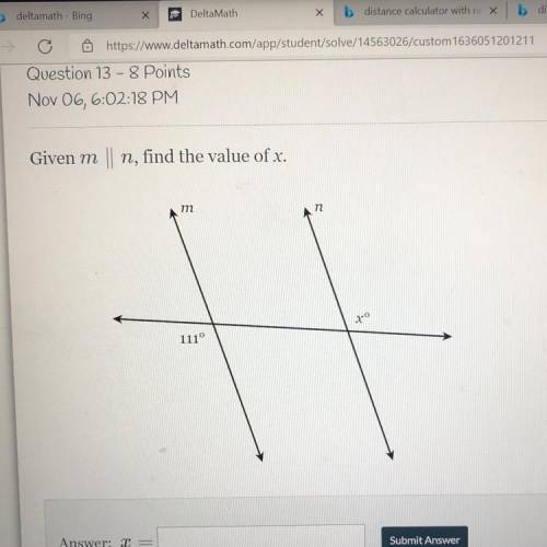 Given m||n, find the value of x.
Please help with this one too this is hard