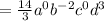 =  \frac{14}{3}  {a}^{0}  {b}^{ - 2}  {c}^{0}  {d}^{3}