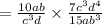 =  \frac{10ab}{ {c}^{3} d}  \times  \frac{7 {c}^{3} {d}^{4}  }{15a {b}^{3} }
