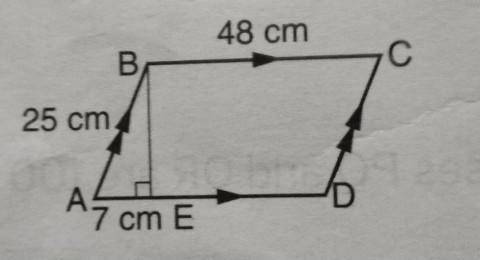 In the given figure find the area of the parallelogram ABCD.