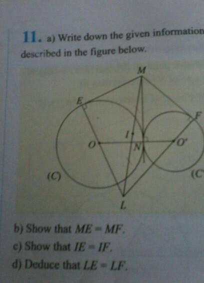 (b) show that me=mf(c)show that ie=if(d) deduce that le=lf