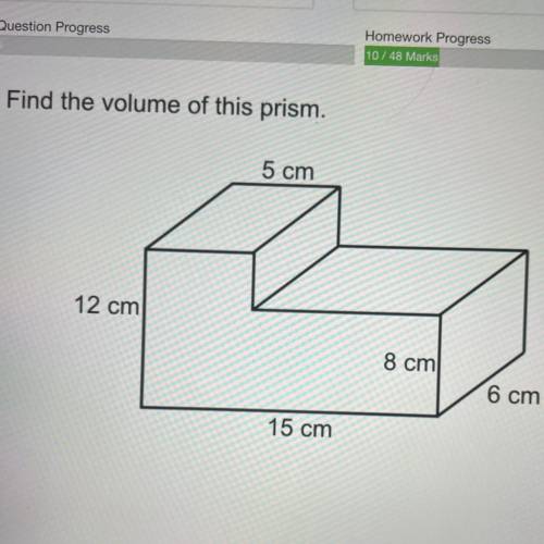 Find the volume of this prism please