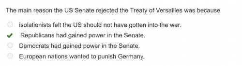 The main reason the US Senate rejected the Treaty of Versailles was because