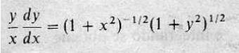 Y/x dy/dx=(1+x^2)^-1/2(1+y^2)^1/2