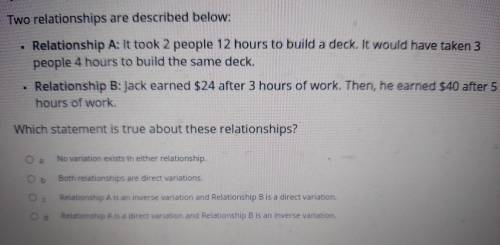Hey everyone! Need this question ASAP. Can anybody help me? (Look at photo)

Two relationships are