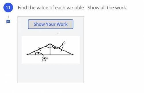 ASAP HELP 100 POINTS I HAVE TO TURNE THIS IN TODAY Find the value of each variable. SHOW ALL THE WO