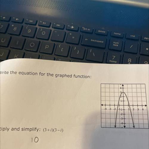 Write the equation for the
graphed function: