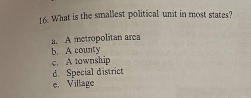 What is the smallest political unit in most states