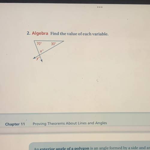 2. Algebra Find the value of each 
(Picture included) it would mean sm if anyone could help