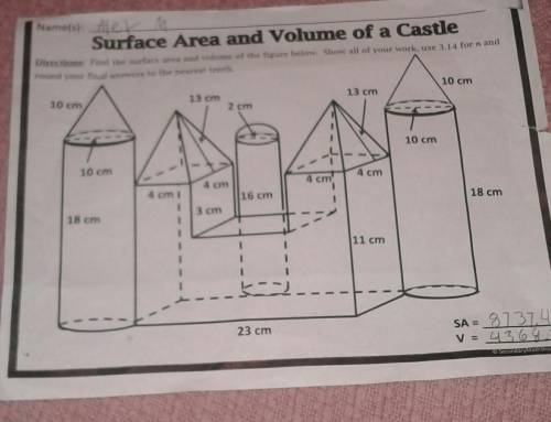 Surface area and volume of a castle secondary math shop 2016