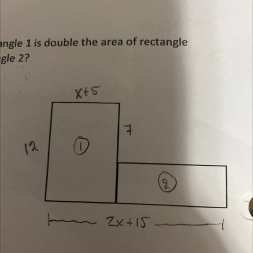 Consider the figure on the right. The area of rectangle 1 is double the area of rectangle

2. What