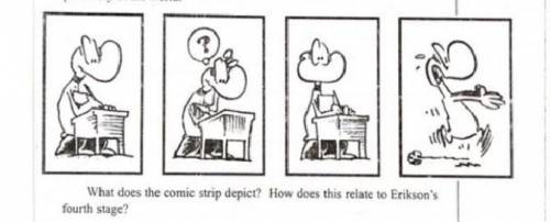 How does the comic strip depict ? how does this relate to erekson fourth stages?
