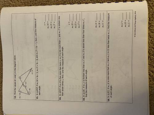 Gina wilson all things algebra unit 4 homework 2 questions 12-16. ASAP please!