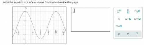 Write the equation of a sine or cosine function to describe the graph.