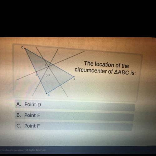 The location of the circumference of abc is: