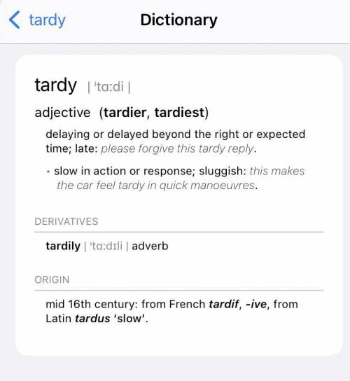 Is tardy and late are the same word???