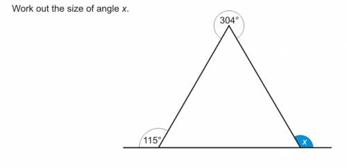 Angles on a line add up to 180. So what is x?