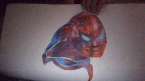 Im drawing spiderman. heres how much i got done. can u guys ra te 1-10 thxsss