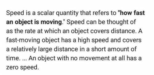 How is speed defined in terms of physics?