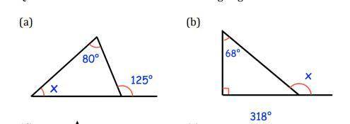Find the value of x. Th angles on a triangle .Please explain your method.