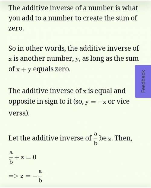 The additive inverse of  is:

A. a + b
B. -a + b
C. -a - b
D.