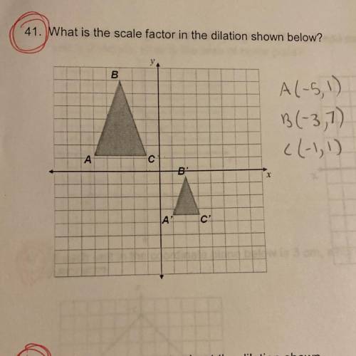 What is the scale factor in the dilation show below?