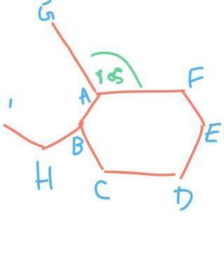 One side of a regular hexagon ABCDEF forms the side of a regular polygon with n sides.

Angle GAF