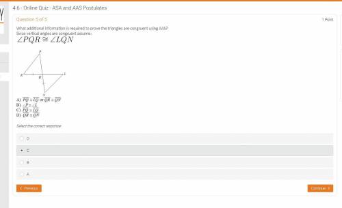 What additional information is required to prove the triangles are congruent using AAS?

Since ver