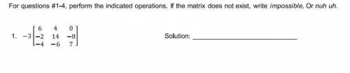 Perform the indicated operations. If the matrix does not exist, write impossible. or nuh uh.