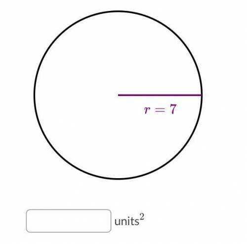 What is the area of the following circle?

Either enter an exact answer in terms of 
π
πpi or use