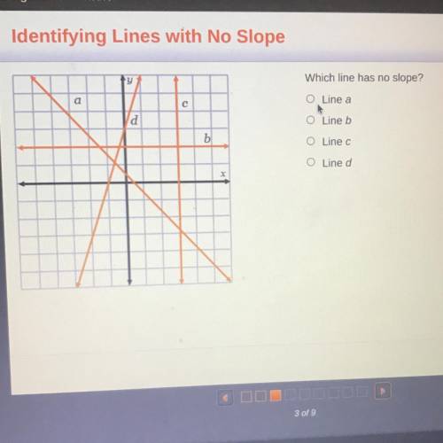 Which line has no slope?