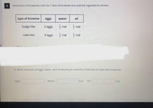 B. What amount of eggs,water,oil would you need for 3 batches of cake-like brownies