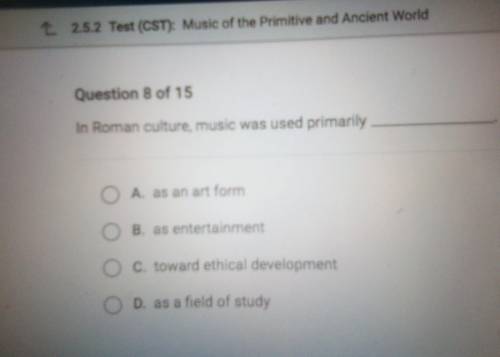 In roman culture, music was used primarily________.