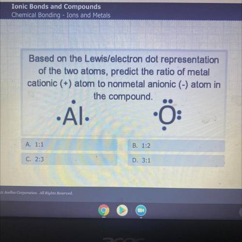 Based on the Lewis/electron dot represer

of the two atoms, predict the ratio of metal
cationic (+