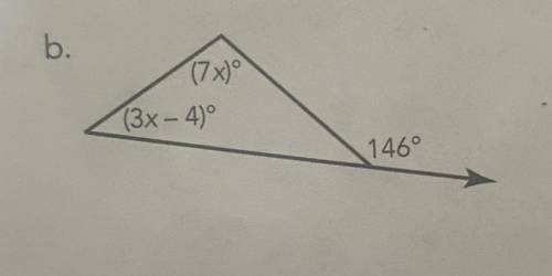 In each figure, solve for x