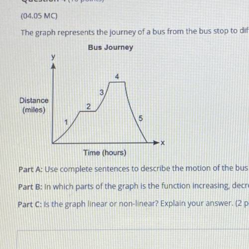 (04.05 MC)

The graph represents the journey of a bus from the bus stop to different locations:
Bu