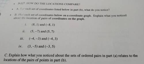 3-127. HOW DO THE LOCATIONS COMPARE?

A. For each set of coordinates listed below in part (b). wha