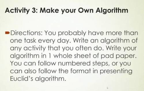Activity 3 : Make your Own Algorithm